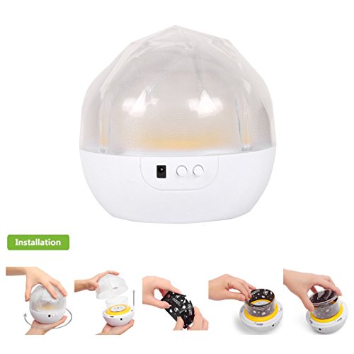 B-right® 360 Grad drehbaren 6-Modus-Projektor-Licht LED Sternenhimmel-Projektor, Nachtlicht Lamp für Kinder, Baby, Weihnachtsgeschenke, USB / batteriebetrieben - 3