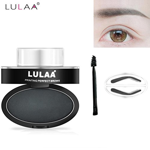 Oyedens Eye Brow Stamp Powder Perfect Eyebrow Power Seal Nature Eyebrow Delicate Shape (Black)