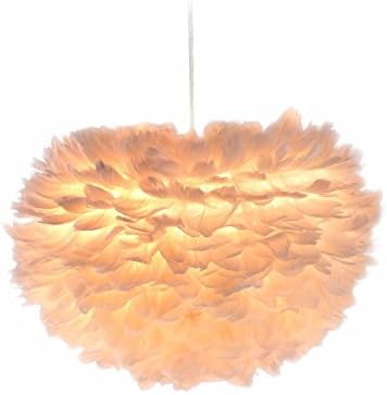 VanMe American White Feather Chandelier Nordic Style Creative Nest Living Room Lamp Warm Bedroom Light In Children Room ,Warm Light