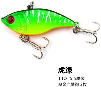 LLZJPYG Road sub-bait tremor vibration VIB full swimming lure 14 g long shot hard bait seawater freshwater bass Ciao mouth, vib [green] 14 grams