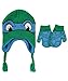 TMNT "Eyes & Face" Beanie & Mittens Set - blue, one size