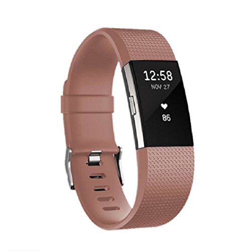 Jomoq Fitbit Charge2 Ladekabel für Fitness-Armband, Ersatz Silikon-Armband, drahtlos, Aktivitäts-Tracker Zubehör für Silikon-Armband, mit Sicherheitsschnalle