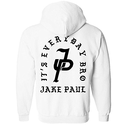 jake paul JPAULERS Its Everyday BROYoutuber Youtube Logan Paul Team 10 White Hoodie (Large)