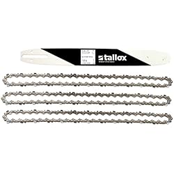 tallox 1 Espada y 3 Cadenas de Sierra 3/8" 1,3 mm 52 eslabones 35 cm Compatible con Oregon Bosch Dollmar Hitachi Echo Einhell Makita Husqvarna y Otras