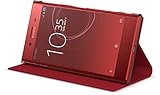 Praktische Aufstellfunktion Sony Mobile SCSG10 Hülle Cover mit Standfuß für Xperia XZ Premium - Rot