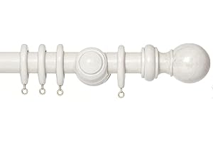 Javco Curtain Pole - Wooden Curtain Pole - Curtain Poles for Eyelet Curtains, Premium Quality Fixed Length Door Curtain Pole, Wooden Curtain Poles for Doors, Windows, Kitchen