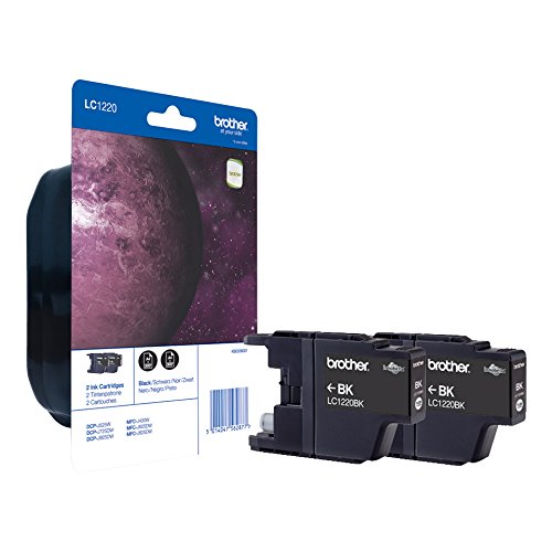 BROTHER LC1220BK Tinte Blister Twinpack schwarz fuer DCP-J525W J725DW J925DW MFC-J430W J625DW J825DW