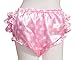 Haian ABDL PVC & Satin Ruffle Rhumba Pull on Plastic Pants (Large, Pink)