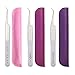 Noir Volume Lashes Light Volume Tweezers Professional Eyelash Extensions Tweezers Tool with Case Stainless Steel Curved Precision Tip …