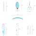 Anself 7pcs Professional Adorable Baby Grooming Set Nail File Finger Toothbrush Round Head Scissors Nail Clipper Hair Brush Comb with Storage Bag
