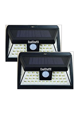 44 LED Motion Sensor Solar Security Lights. Waterproof, Sensitive Wide Angle Sensor, Ultra Bright LED, Smart Lighting Modes, Security for Gardens, Driveway, Yard, Front Door (Pack of 2)
