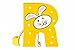 Wooden Freestanding Alphabet Letter Different Animal For Each Letter (R is for Rabbit)
