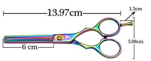 CANDURE® Professionell Haarscheren Set Mikroverzahnt Effilierschere Modellierschere Friseur Scheren Set, friseurscheren – Haarschneideschere – Friseurschere set – 5,5“ (13,97cm), Schwarz Set - 3