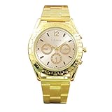 PLOT Herren Quarzuhr | Stahlband Uhren | Modisch Klassisch | Armbanduhren Für Herren | Dekoration | Geschenke Für Männer | Einstellbar Uhrenband | Quarzwerk | Drei-Augen Uhren (A)