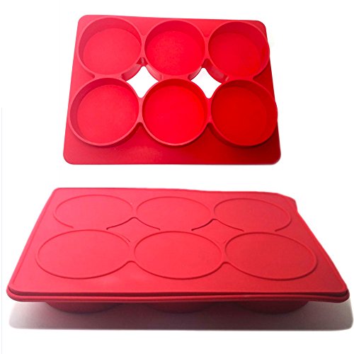 homequip Burgerpresse mit 6 Mulden, Burgerpresse – für Gesunde hausgemachte Hamburger & Frikadellen, zum Grillen | für den Ofen, zum backen von Quiches, Pasteten & mehr | leicht zu verstauen, aus Lebensmittelechtem Antihaft-Silikon - 5