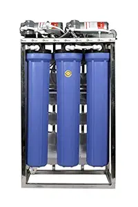 UPTECH 50 LPH Commercial UV + RO Water Purifier Plant, 50 Liter Per-Hour Stainless Steel with Auto Shut Off and TDS Adjuster Full Stainless Steel Body Works Upto 3000 TDS of Water