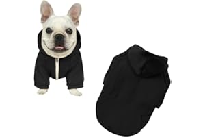 meioro Kapuzenpullis für Hunde Warme Reißverschluss Kapuzen Haustier Kleidung Pullover Hund Katze T-Shirt Niedlichen Haustier Hoodies Bekleidung französische Bulldogge Pug (XL, Alle Schwarz)