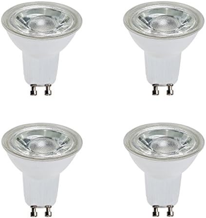 Geyang 4-Pack Glass Nondimmable Soft White 3000K 300LM 24 Degrees Beam Angle LED COB Spotligt Bulbs White Housing GU10 Base 5w(50w Equivalent)