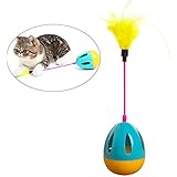 UEETEK Interaktive Katze Spielzeug Tumbler Kitten Spielzeug Ball mit Federn unterhaltsame Lustige Spielzeug Ball