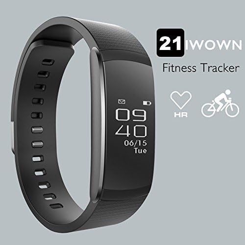 iWOWN I6 Pro High Resolution Screen Smart Band Activity Tracker Work With Heart Rate Monitor 21 Multi-Sports Modes Pedometer Sleep Monitor Calories Burns Support iPhone Android Smartphone (Black)