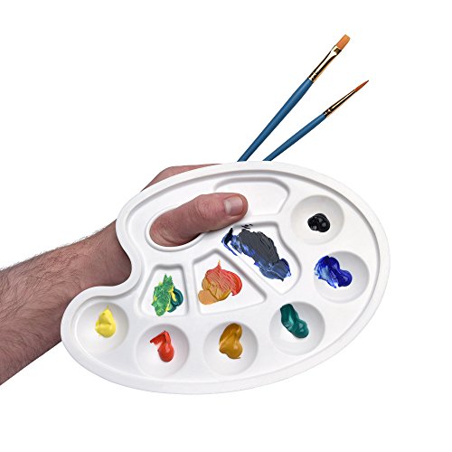 Artina® 5er Set Farbmischpaletten Farbpalette mit Griffloch – Mal-Paletten mit Daumeneingriff 23,5 cm x 17 cm - 5