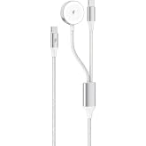 PD 100W Destekli Naylon &Ouml;rg&uuml;l&uuml; Kablo, &Ccedil;oklu Şarj Kablosu USB C to C/Yıldırım/Manyetik Saat, iPhone, iPad, MacBook, Galaxy ile