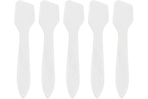 ‎HEALIFTY Healifty 50 Pieces DIY Cosmetic Spatula Beauty Tools Face Cream Dispenser Makeup Mask Spatula Plastic Spoon (Transparent Mask Stick)