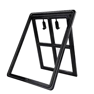 Fdit Pet Door Plastic Magnetic Locking Dog Puppy Cat Safe Flap for Screen Window Gate (Black)