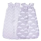 Jomolly Lot de 2 gigoteuses pour bébé (nuage/chevron) gris Cloud/Chevron 0-3 mois