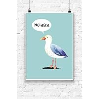 Print Wandbild Poster Bild Wanddeko Moinsen Möwe maritim Format A4
