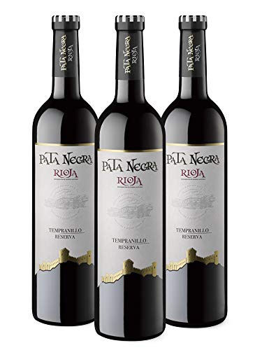 Pata Negra Reserva - Vino Tinto D.O Rioja, Pack de 3 Botellas x 75 cl, Volumen de Alcohol 13,5%