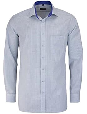 ETERNA Modern Fit Hemd extra kurzer Arm Besatz Karo grün AL 59