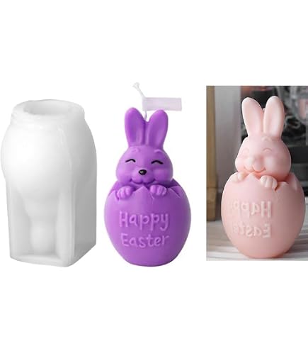 Stampi in silicone per coniglietto pasquale, 4 stampi in silicone per conigli pasquali, per conigli, Pasqua, Pasqua, Pasqua, Pasqua, coniglietto, stampo in silicone per artigianato