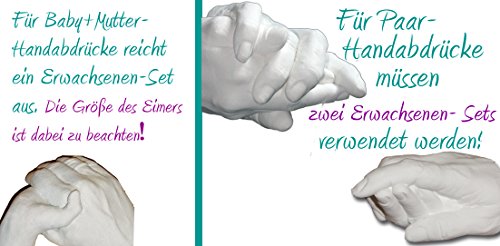 Handabdruck-Set Erwachsene Tausendschön, Erinnerung in 3 D, Handabformung - 3