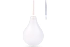 SKHAOVS Enema Bulb Douche Comfortable Silicone Enema Kit for Men Women, Reusable Douche Kit with 2X Reusable Silicone Slim Nozzle, 224 ML Rubber Washing Cleaning Kit for Colon Cleansing (224 mL)
