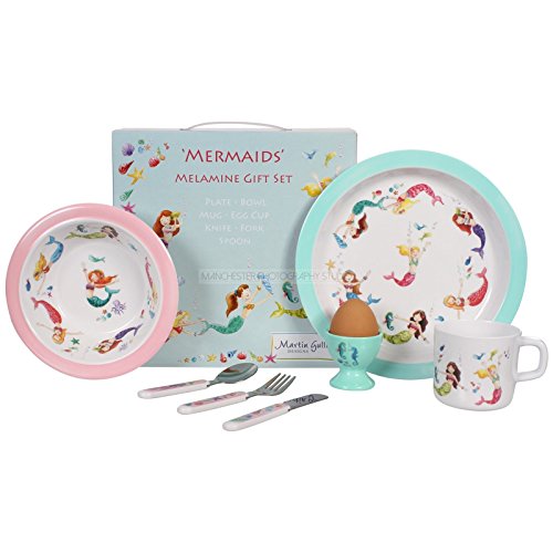 7 Piece Children's Melamine Gift Set - MERMAIDS