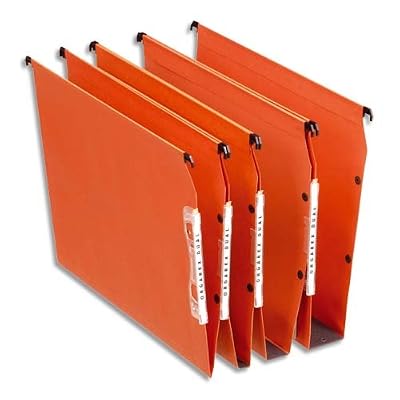 Esselte Lot de 25 Dossiers Suspendus Armoires Dual Fond 15 mm - Kraft Orange