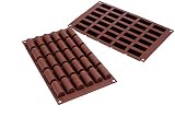 Color: Marrón SF129 Molde de Silicona para Chocolate y Helado Forma Bûche Mini 30 cavidades, Color marrón