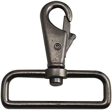 Ruihai Gun Color 2" Inside Diameter D Ring large Shrimp Head Lobster Clasps Swivel Snap Hooks Pack of 6