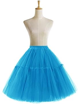 Bridesmay Damen 50er Tüllrock Ballettrock Tutu Petticoat Vintage Partykleid Unterkleid