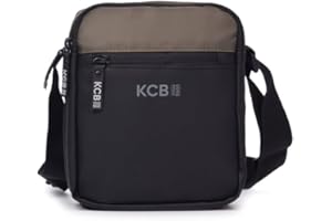 KCB Bandolera Pequeña de Hombre Doble | Diseño Espacioso y Práctico | Bolsillos Multiusos | Variedad de Compartimentos | Asas Ajustables | 100% Vegano