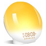 Wake Up Light Alarm Light 20 Level Brightness Alarm Clock With Sunrise/sunset Mode With Memory Function 8 Types Of Alarms Built-in 7 Types Of Music And Fm Radio Multi-color Ambient Light