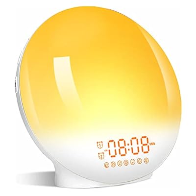 Wake Up Light Alarm Light 20 Level Brightness Alarm Clock With Sunrise/sunset Mode With Memory Function 8 Types Of Alarms Built-in 7 Types Of Music And Fm Radio Multi-color Ambient Light