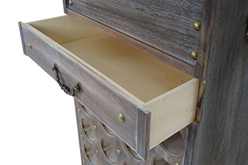 Weinregal Lucan T323, Flaschenregal Regal für 20 Flaschen, 94x48x31cm, Shabby-Look, Vintage ~ braun - 9