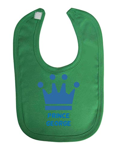 Personalised Prince Name Blue Crown Customise With Name Cute Unique Velcro Fastening Baby Bib