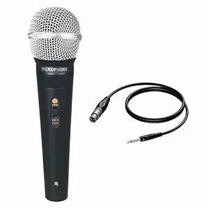 EAS Karaoke Professional Dynamic Cardioid Vocal Wired Microphone with XLR Cable (Black)