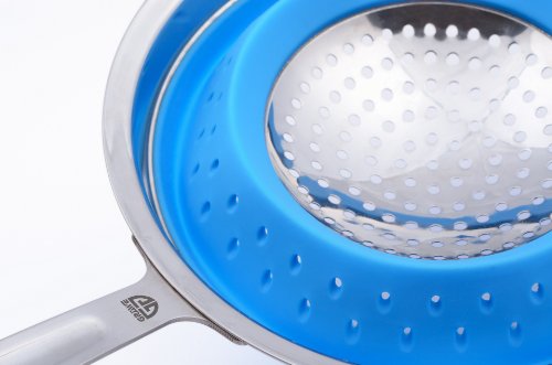 GRÄWE® Silikon-Sieb faltbar mit Edelstahlring - 3