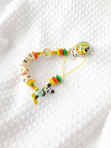 Chain clip pacifier holder mickey mouse disney | customizable name