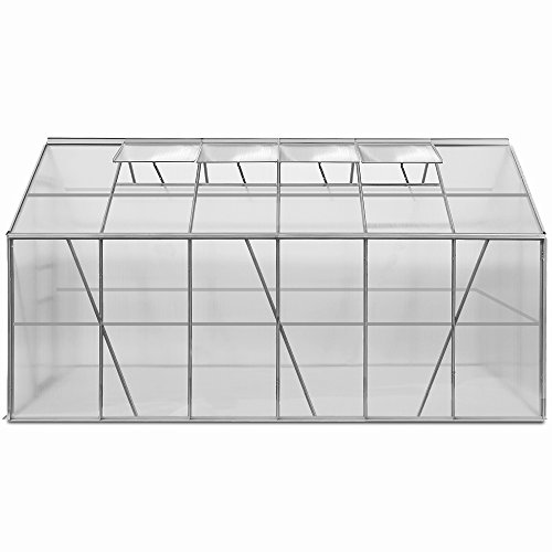 Gewächshaus 11,73m³ Alu Treibhaus Gartenhaus Pflanzenhaus Tomatenhaus Aufzucht Frühbeet - 3
