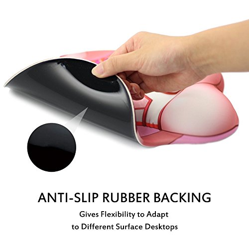 EXCO – 3D Cartoon Ergonomische Maus Pad mit Handgelenkauflage und Gel Füllung mädchen - 5